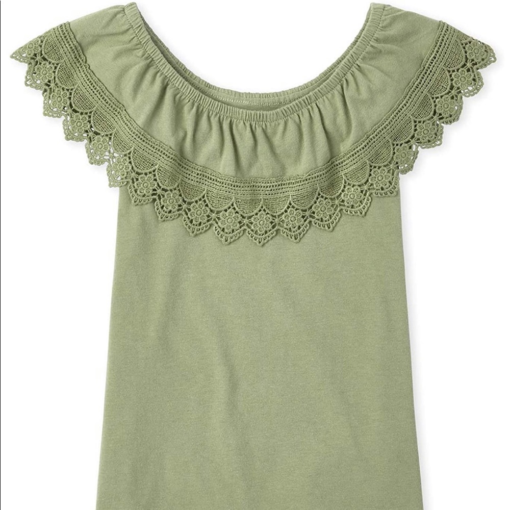 The Children's Place Girls' Crochet Ruffle Top
